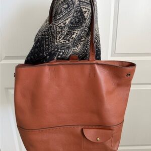 J Crew All-Day Tore Roasted Chestnut Leather Bag